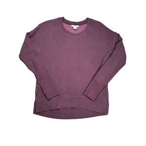 Athleta Coaster Luxe Waffle Thermal Sweatshirt Womens Size Small Spiced Cabernet